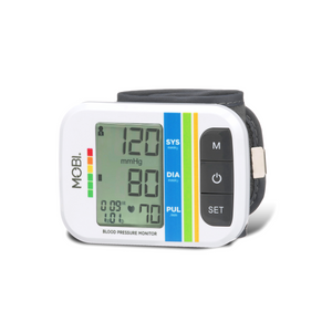 MOBI Wrist Blood Pressure Monitor - Blood Pressure Cuff - Automatic BP Cuff with Large LCD Display - Pulse Rate, Irregular Heart Rate Monitor - Blood Pressure Machine - Automatic Blood Pressure Cuff